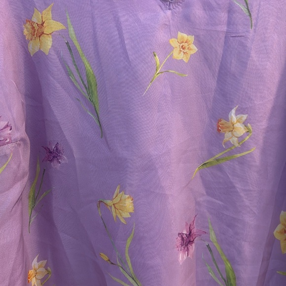 BloomChic Purple and Yellow Bell Sleeve Tunic, chiffon material , lined, 22-24W - Picture 8 of 11